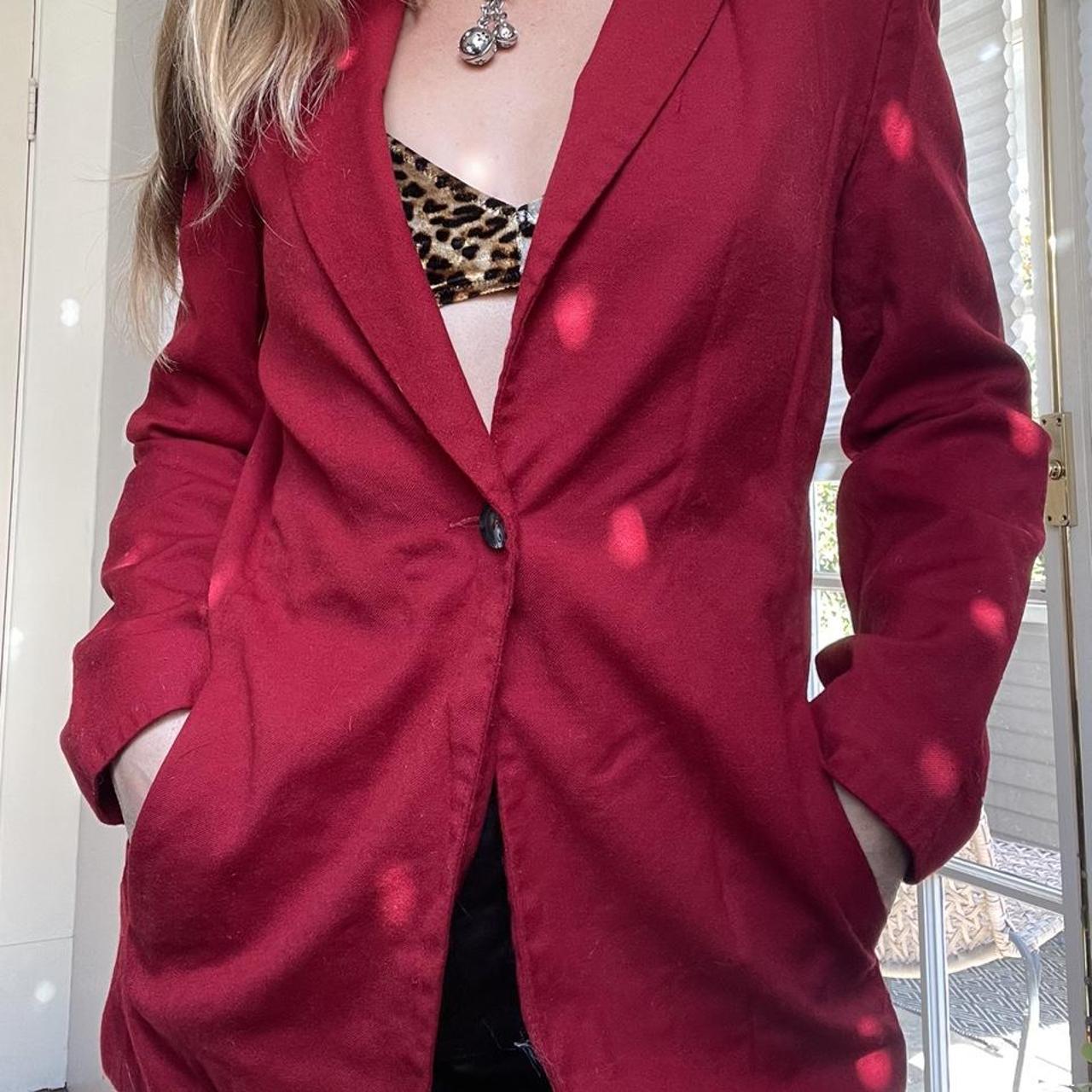 Brick Red Vintage Wool Blazer - Size 4. So sexual... - Depop