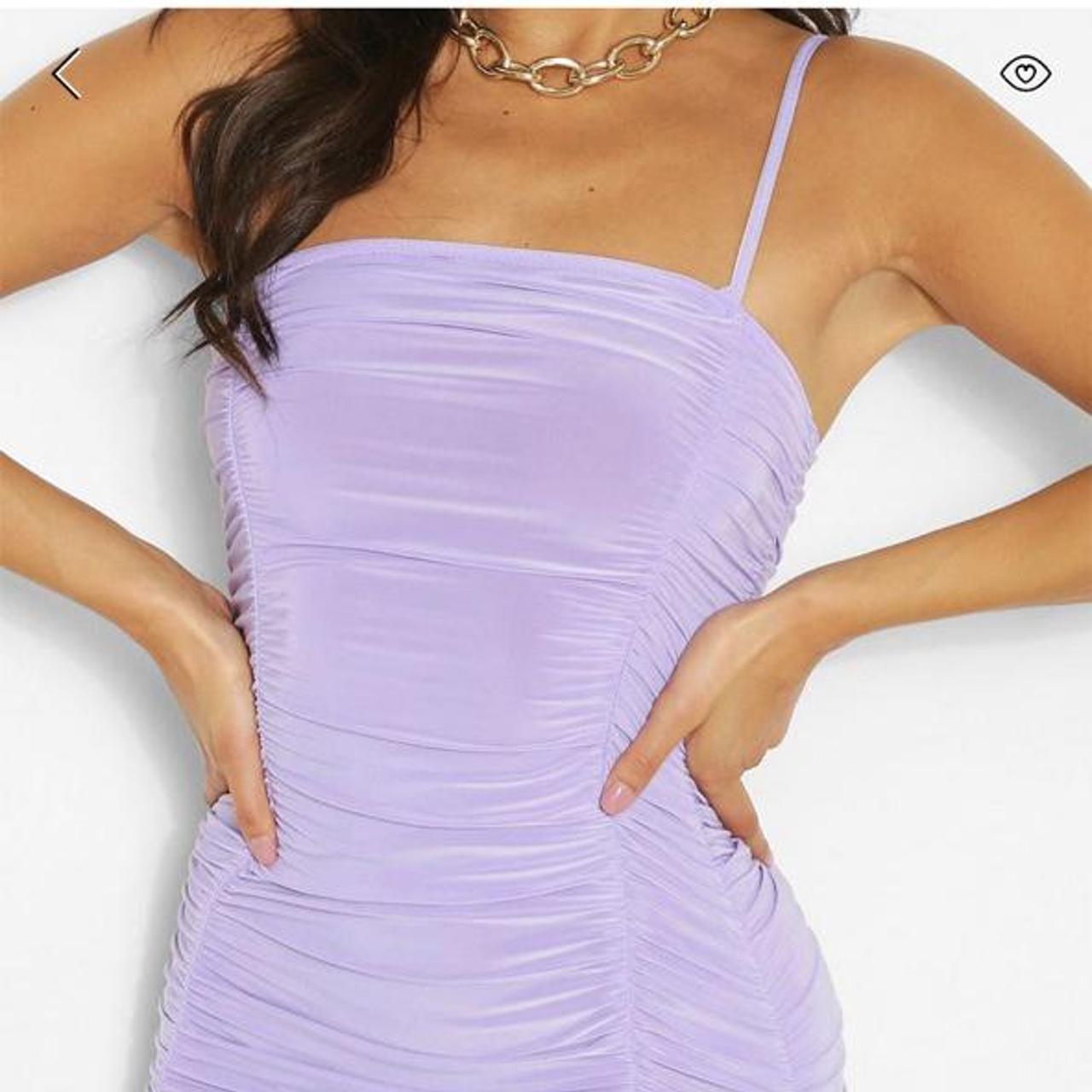 purple dress boohoo