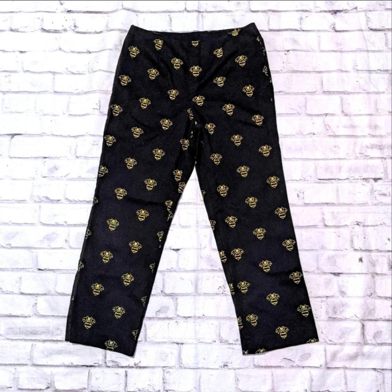 Women's Black and Gold Trousers