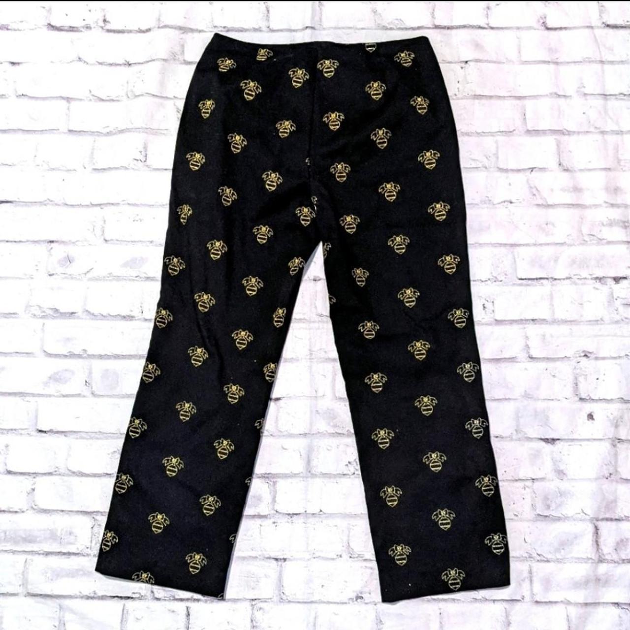 Women's Black and Gold Trousers (2)