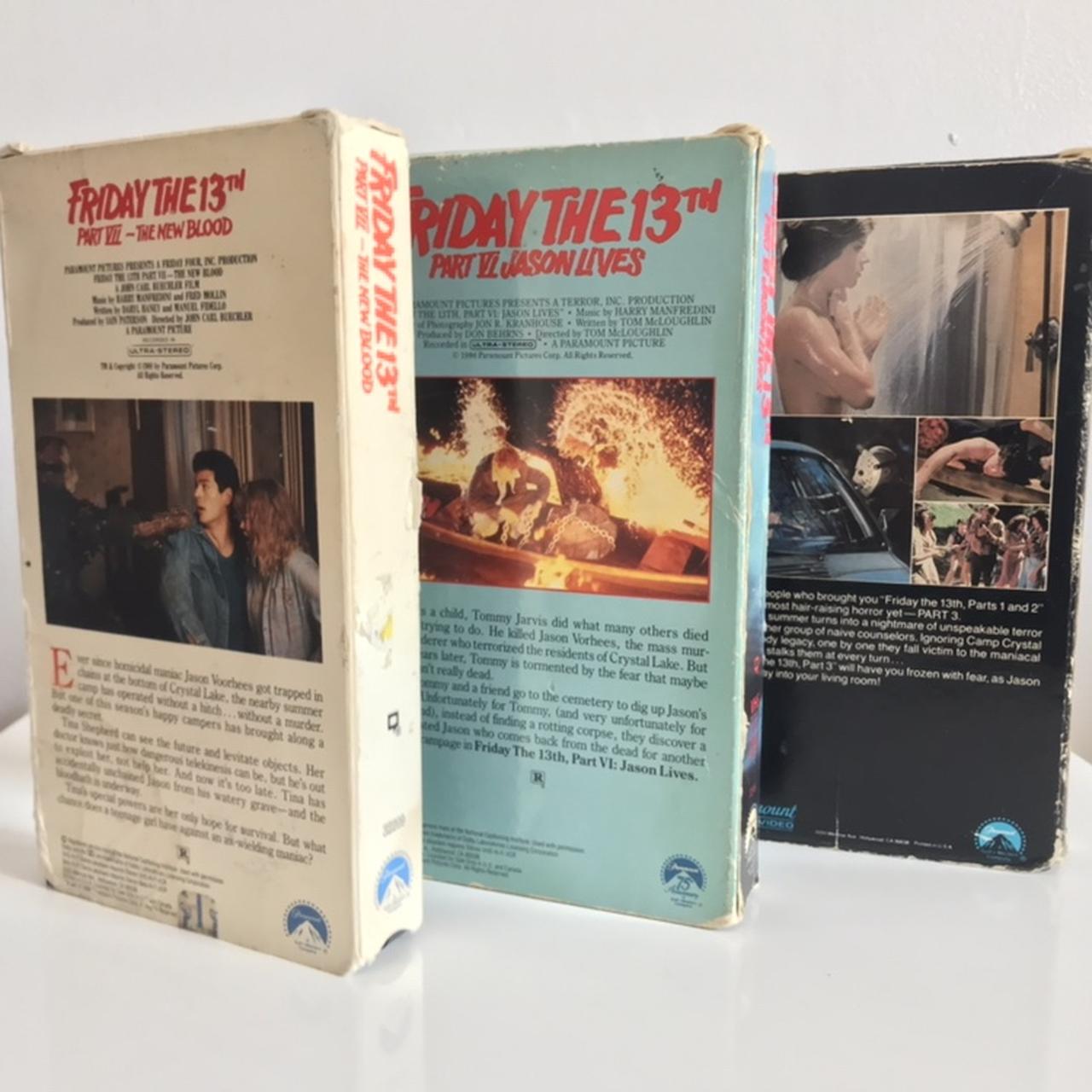 Friday the 13th 3pack VHS Part 3 , Part 6 Jason... Depop