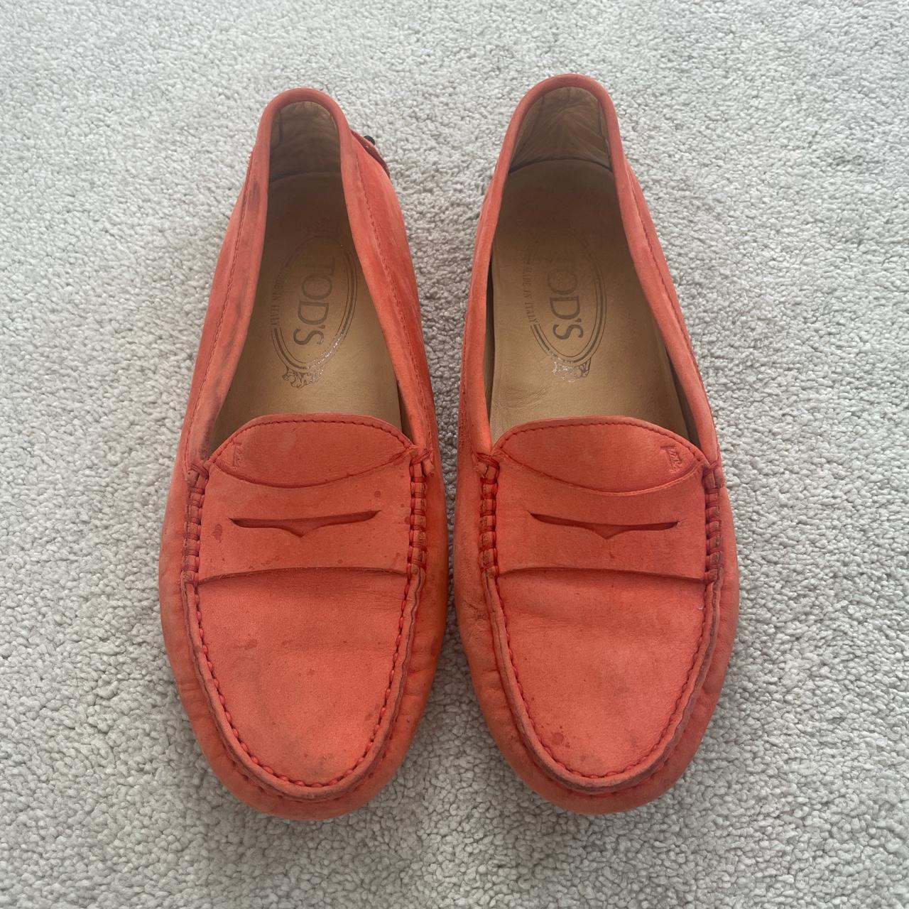 Orange 2025 tods loafers