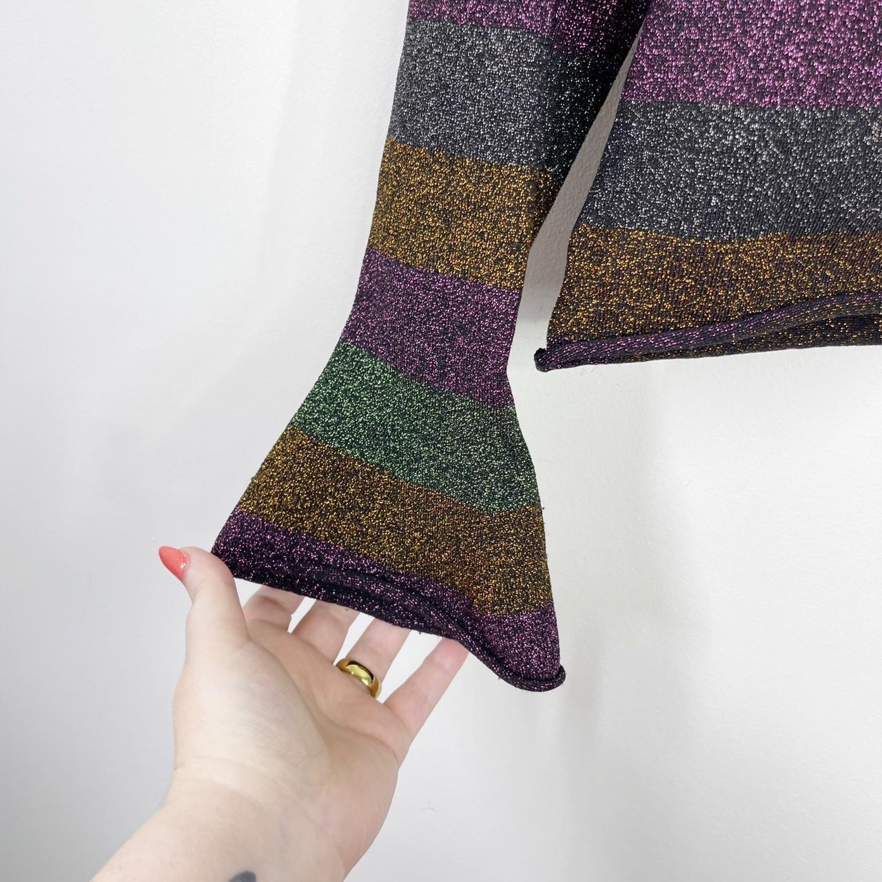 ZARA Metallic Glitter Shimmer Cropped Top Shirt Sz.... Depop