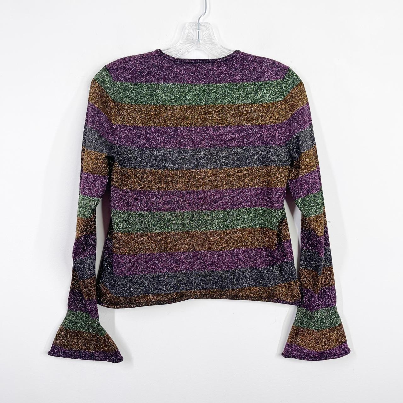 ZARA Metallic Glitter Shimmer Cropped Top Shirt Sz.... Depop