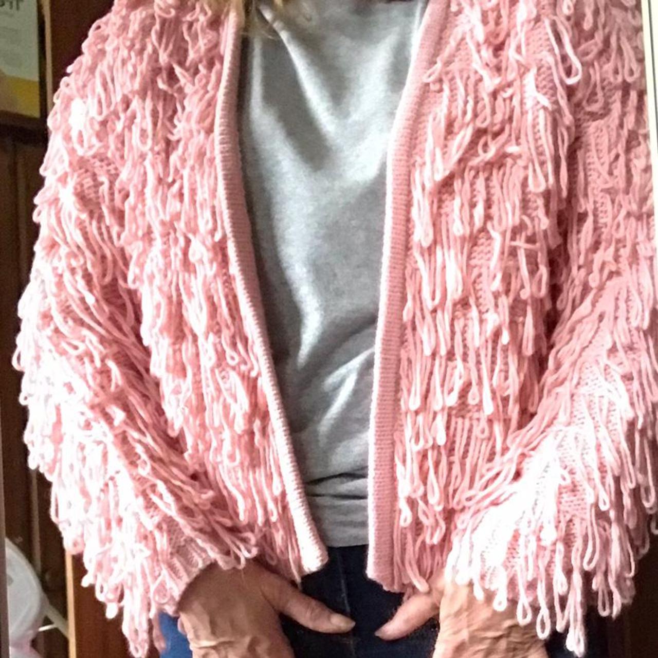 New Look pretty loopy edge to edge pink cardigan. Depop