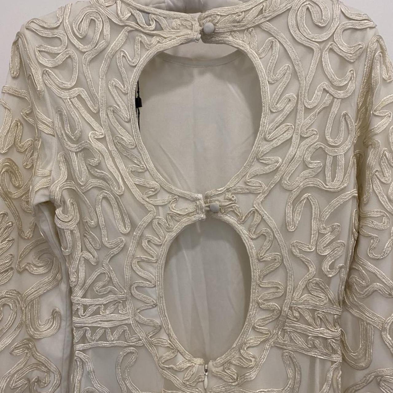 Cream fitted dress with long sleeves. dress... Depop