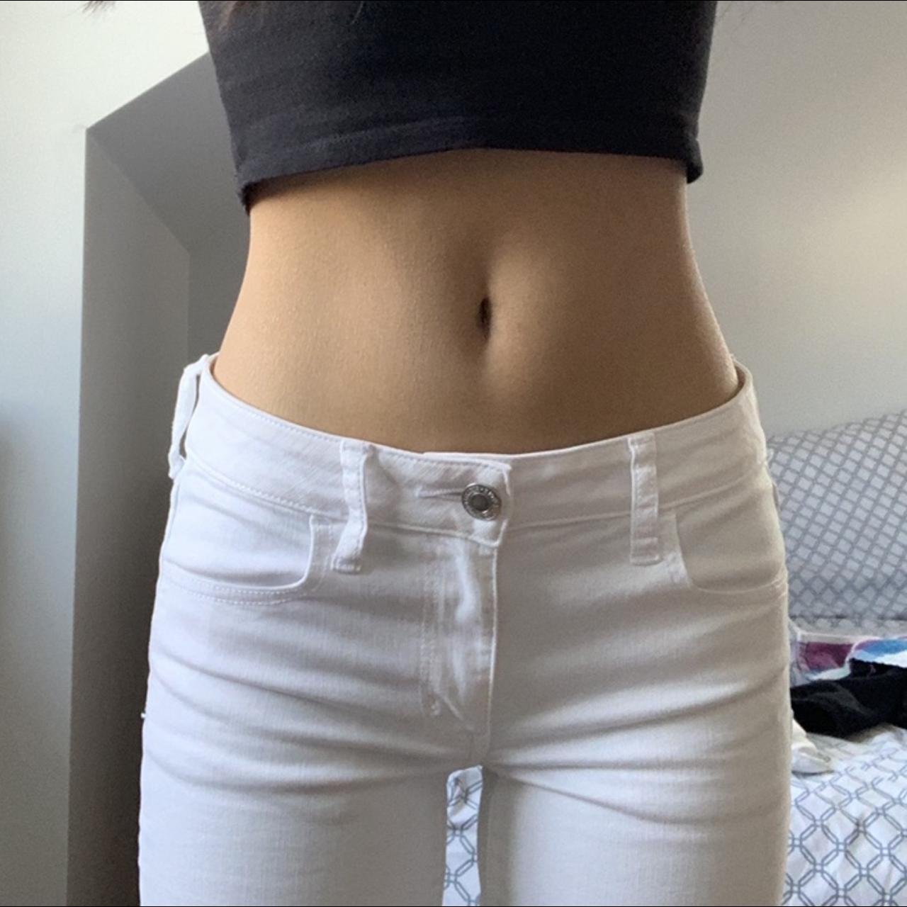 Tummy control- white jeans - Depop