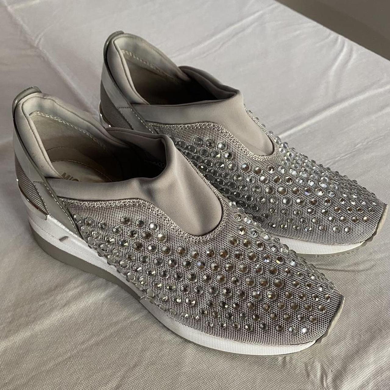 Michael kors silver deals slip on sneakers