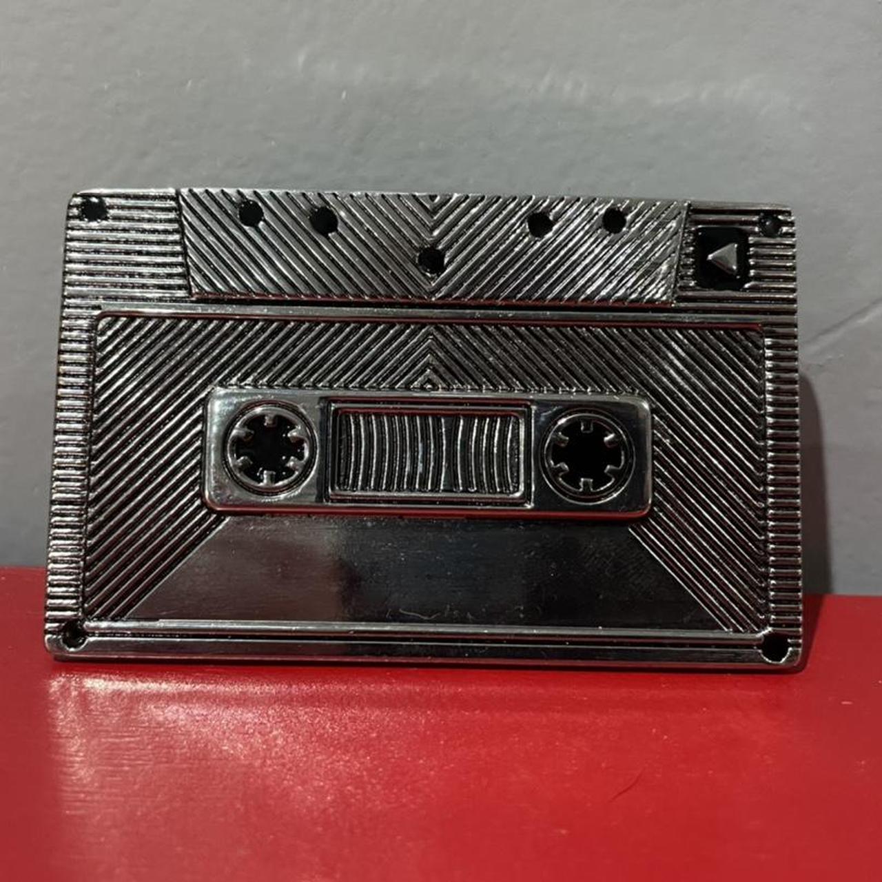 Cassette Tape Belt Buckle measures 4in x 2 3/8in... Depop