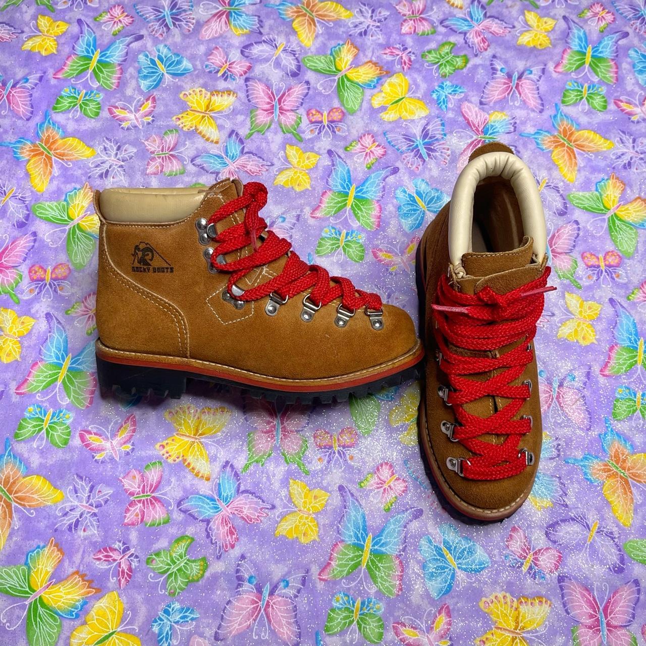 Old style hiking on sale boots red laces