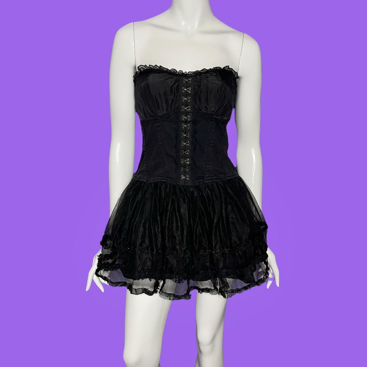 royal bones black corset dress