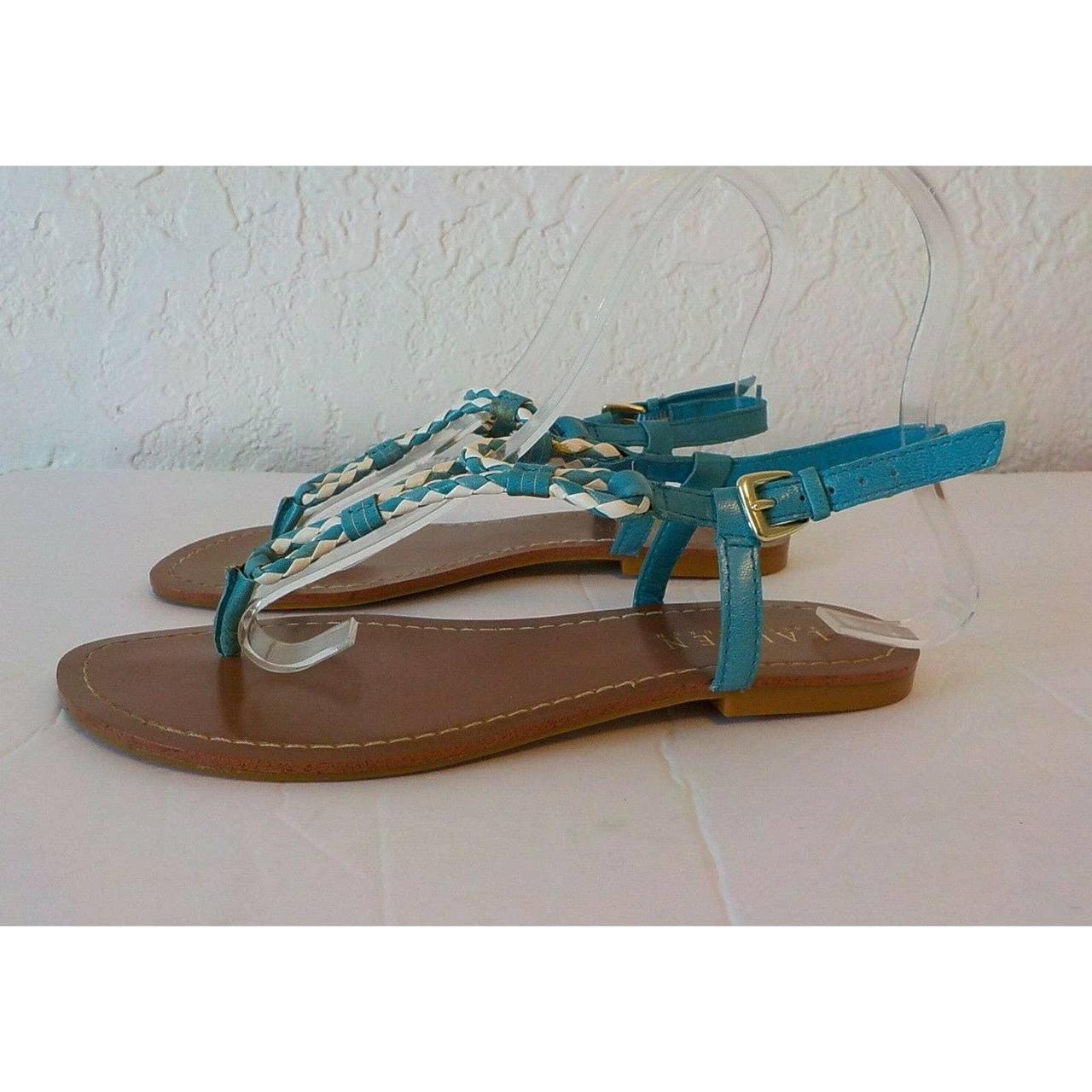 Women's Blue and White Sandals Depop
