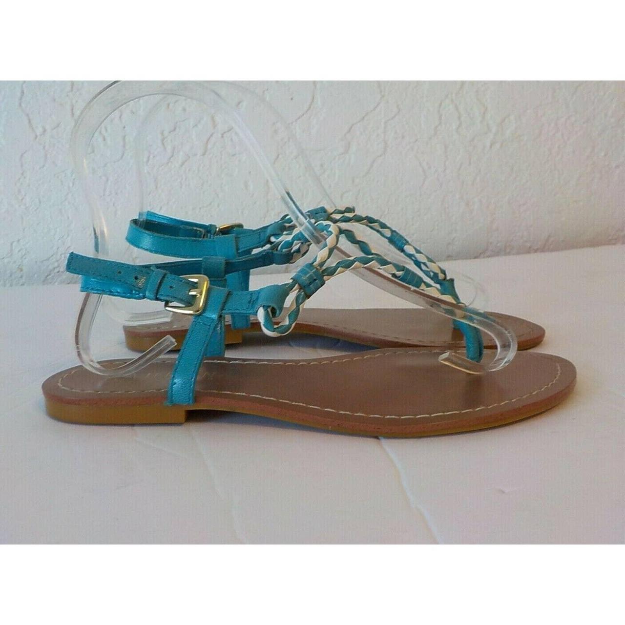 Women's Blue and White Sandals Depop