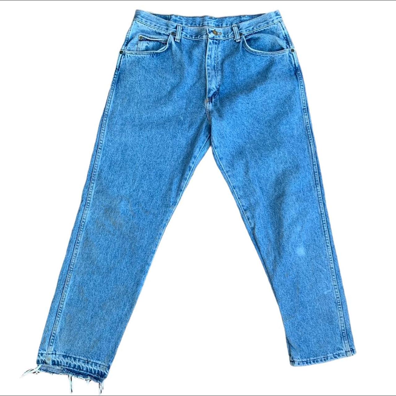 Vintage Blue Mid Rise Wrangler Boot Cut Jeans Has... - Depop