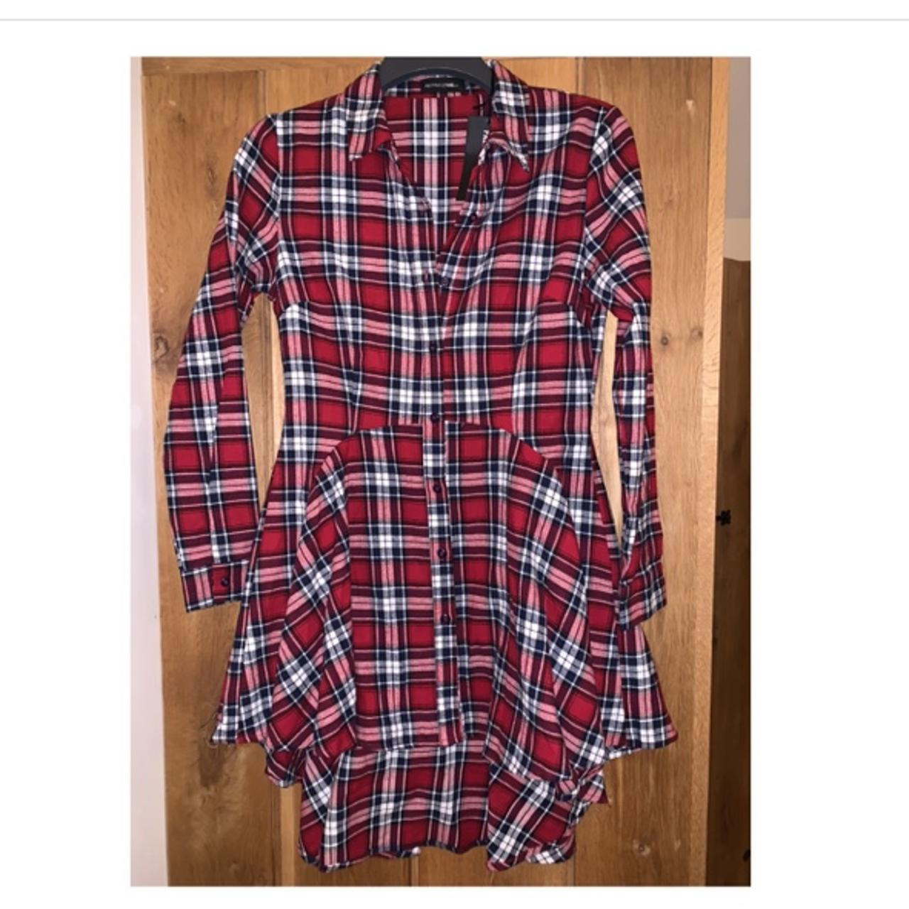 Pretty little thing Red tartan shirt dress Brand