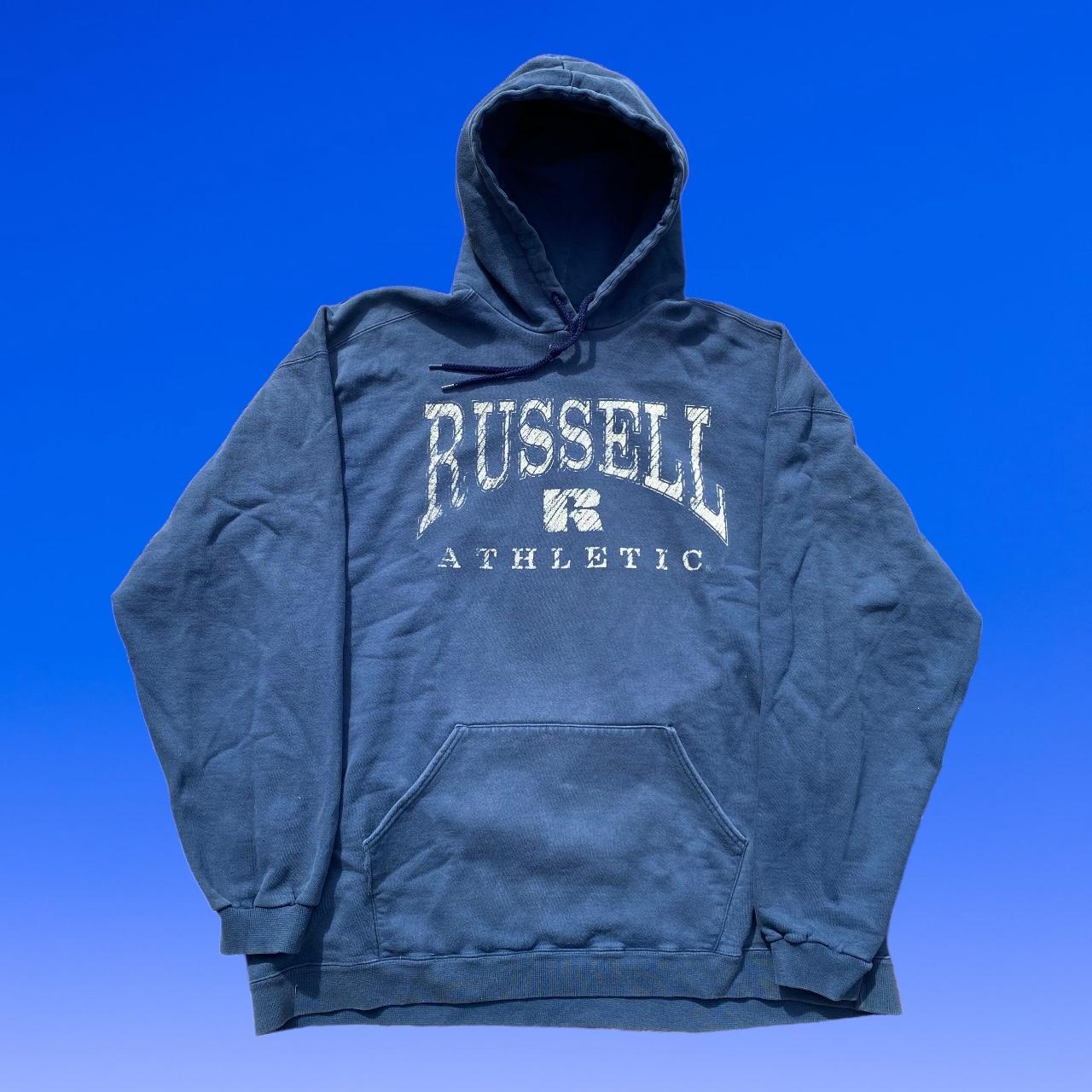Russell Athletic Men's Blue and White Hoodie
