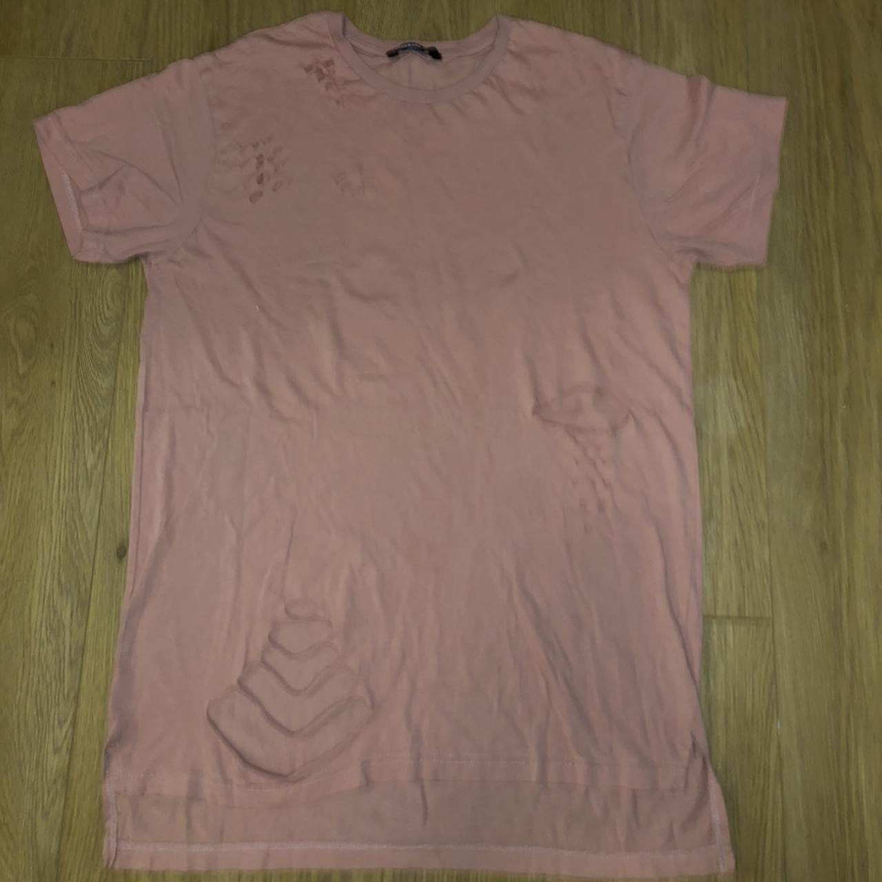 pink oversized t-shirt dress with trendy holes.... - Depop