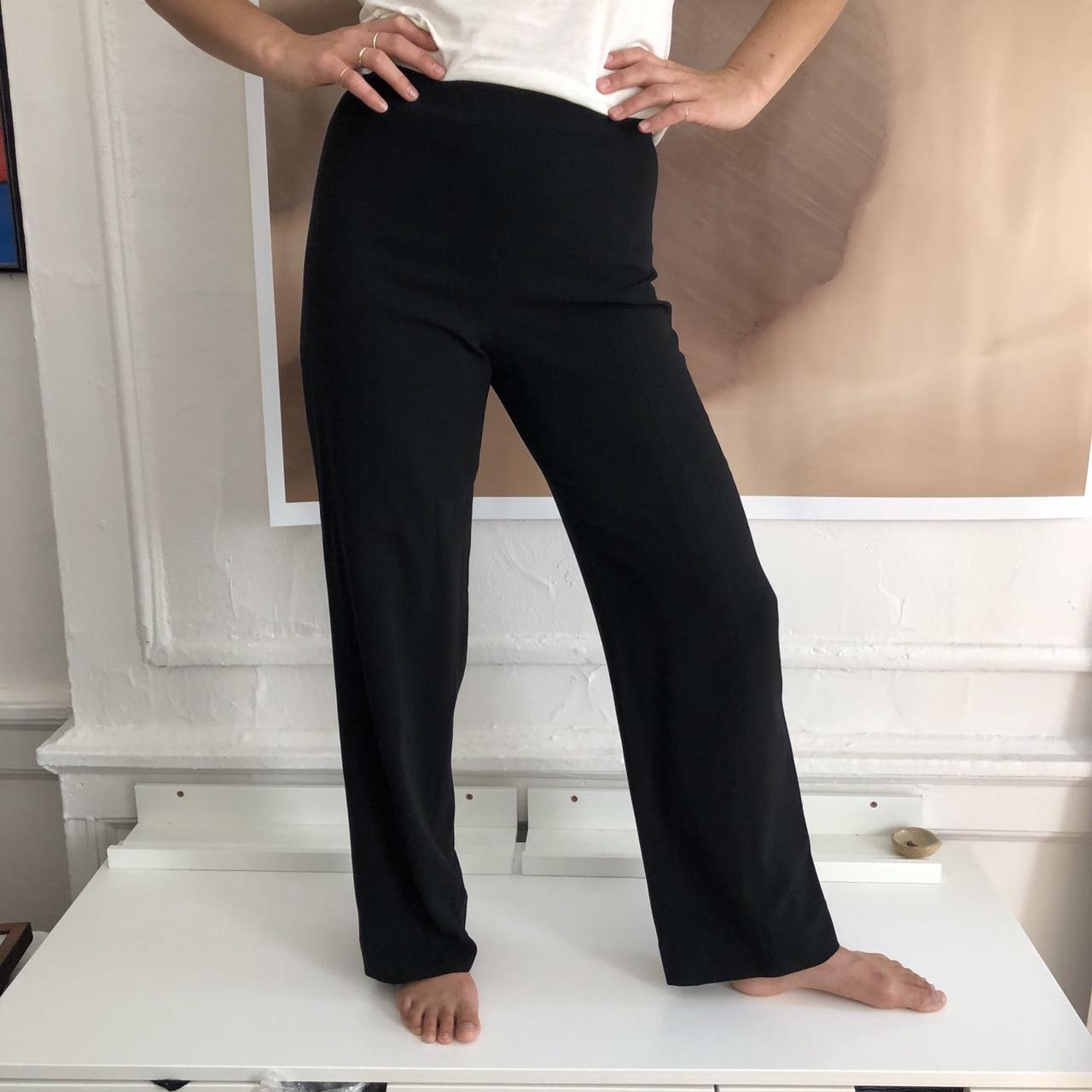 Vintage Chanel wool black trousers. Very flattering.... - Depop