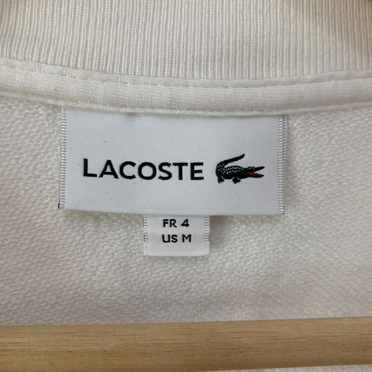 Lacoste medium white and green jumper Open to offers - Depop