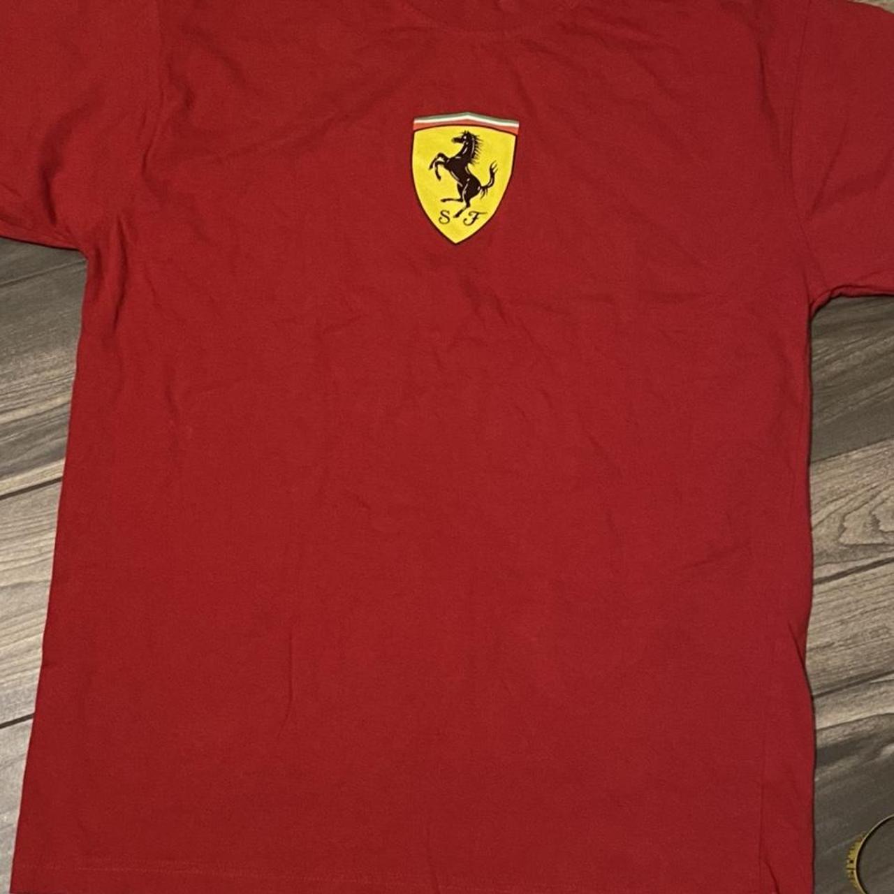 Ferrari Men's Red and Yellow T-shirt | Depop