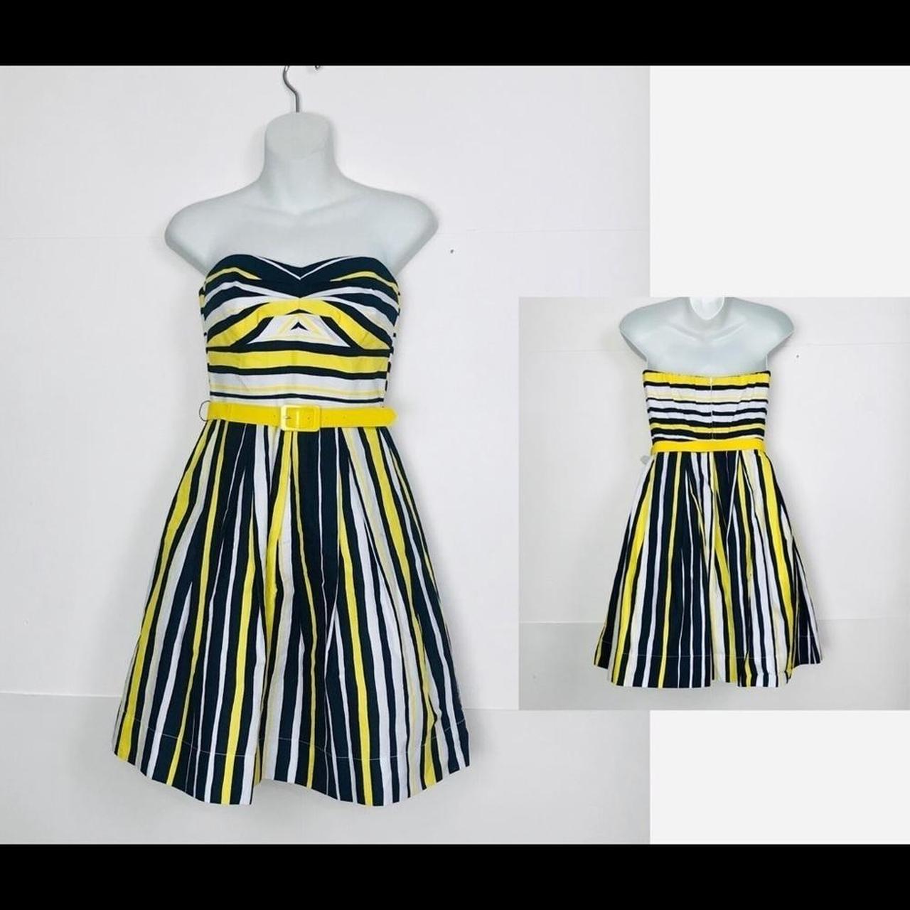 Women's Yellow and Blue Dress Depop