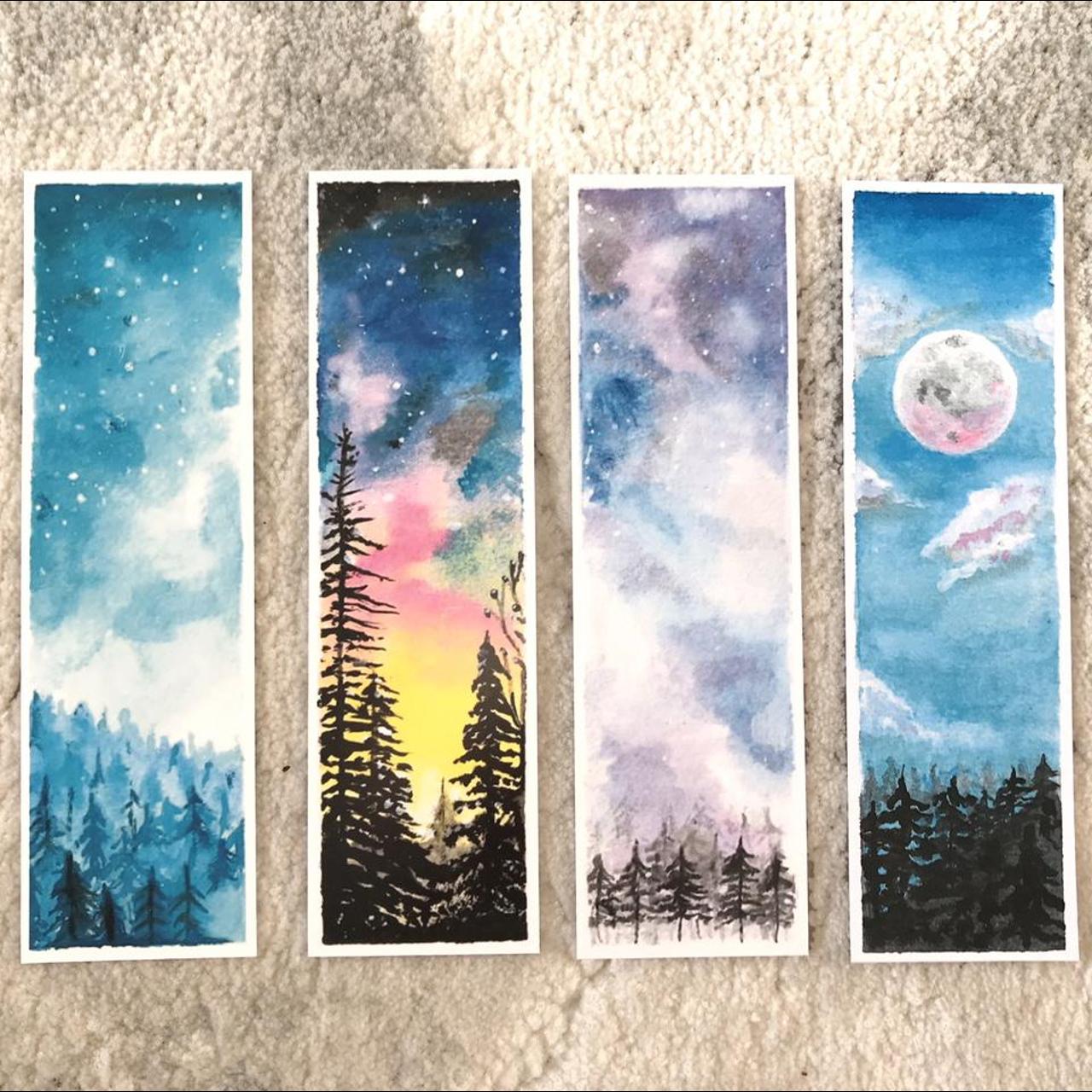 Watercolour print bookmarks Hand painted by myself... - Depop