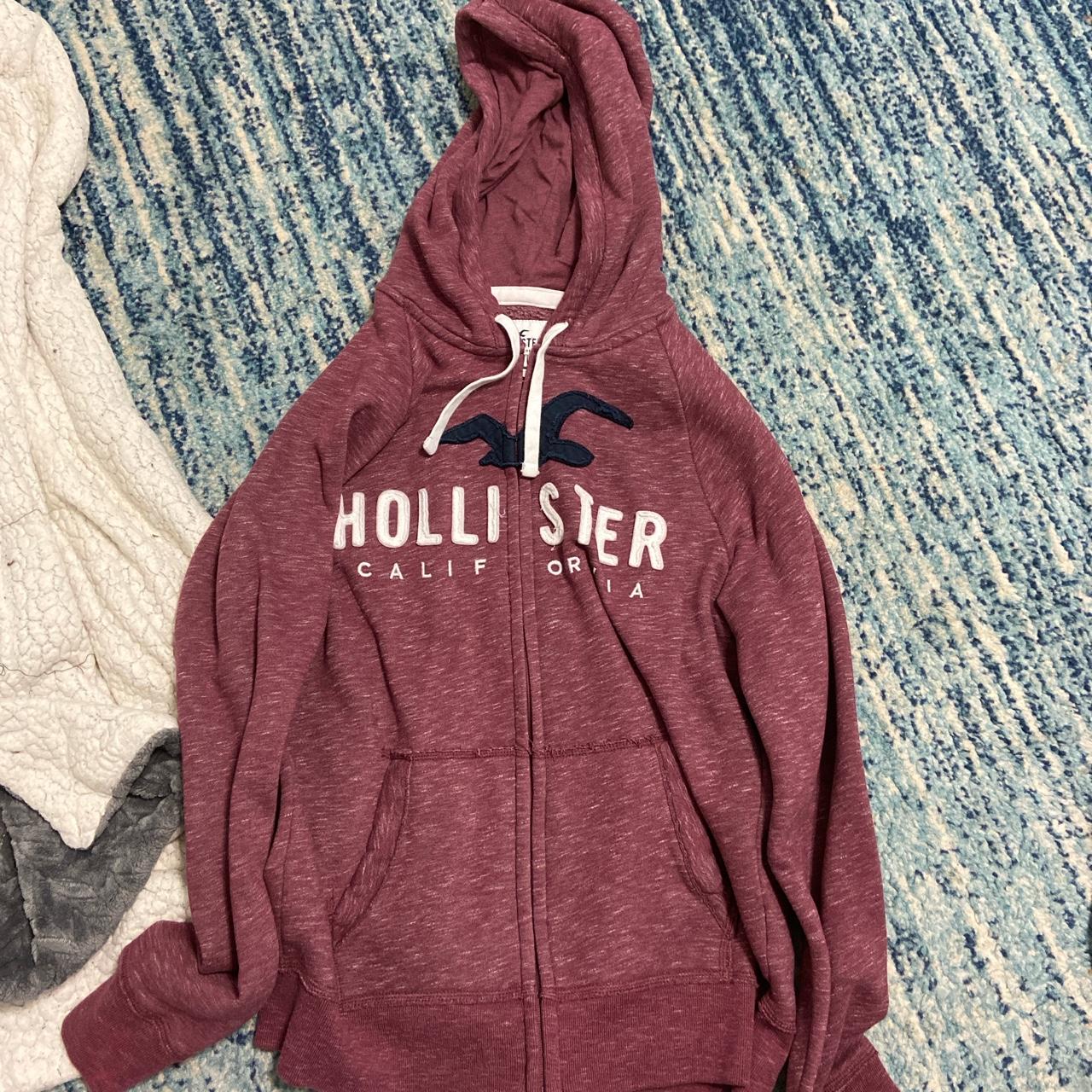 Burgundy sale hollister hoodie