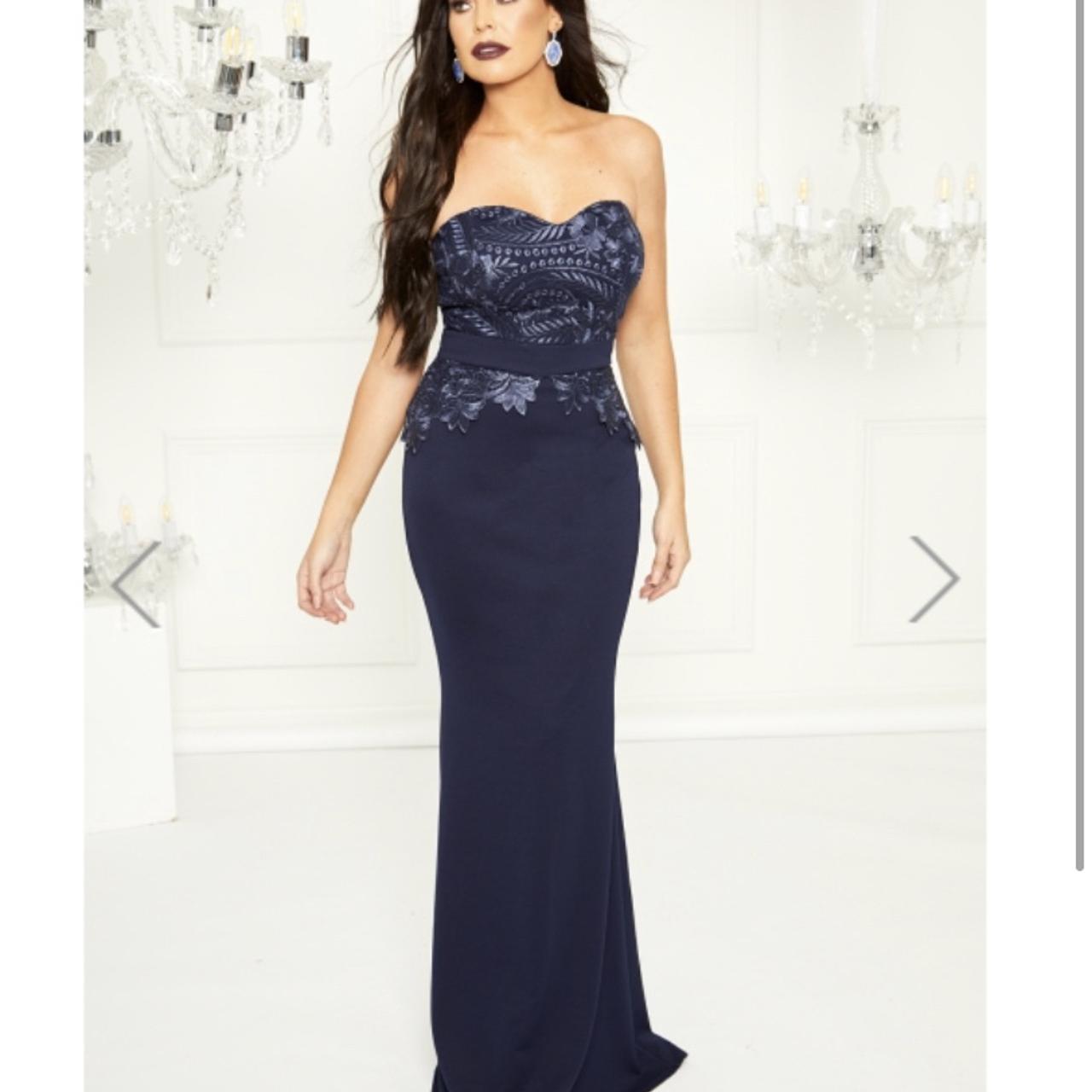 Jessica Wright maxi dress. Fishtail design Navy