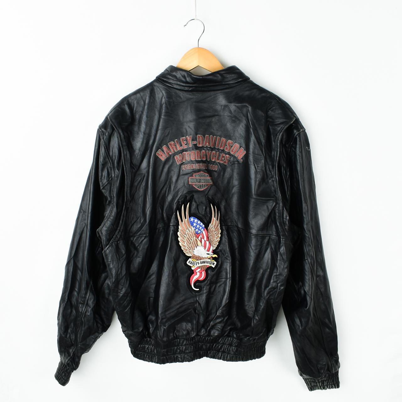 Vintage 90s Harley Davidson Leather Jacket |... - Depop