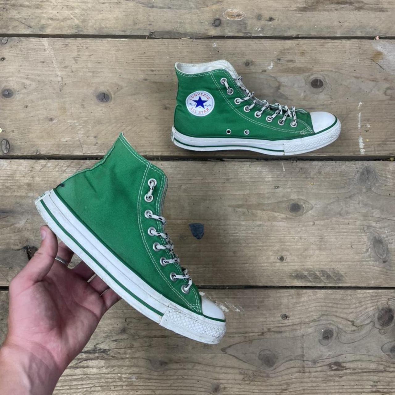 Vintage Converse Chuck Taylor high tops in rare... - Depop