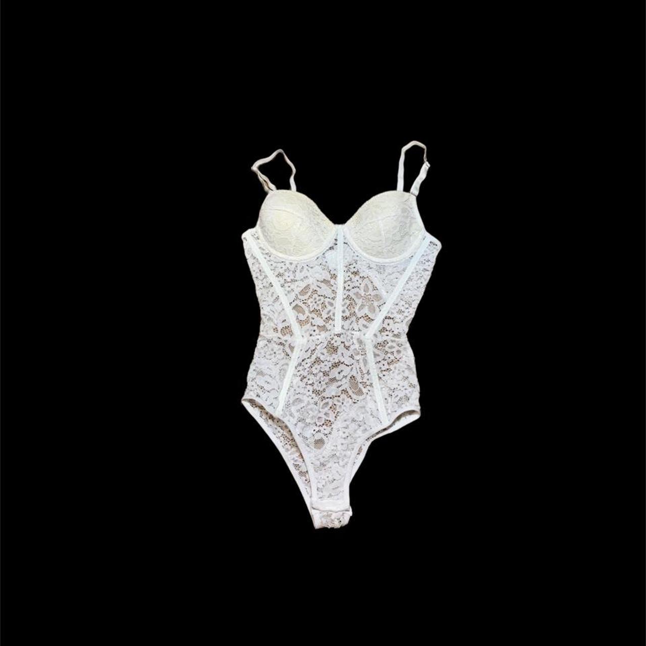 Cottagecore white corset bodysuit🦢 size S in... Depop