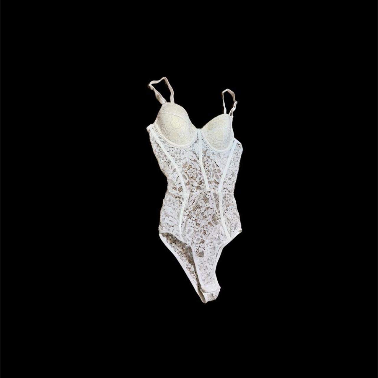 Cottagecore white corset bodysuit🦢 size S in... Depop
