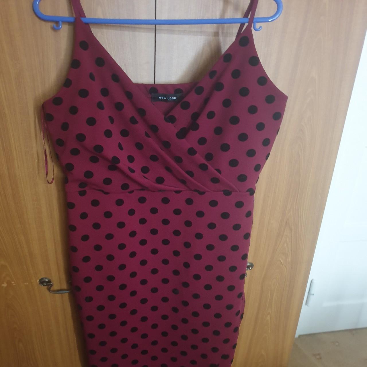 Newlook Burgundy and Black Polka Dot