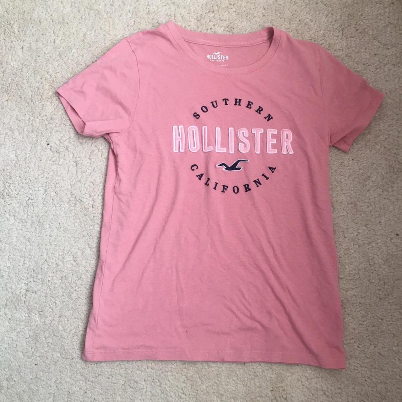 Hollister Co. Women's Pink T-shirt | Depop