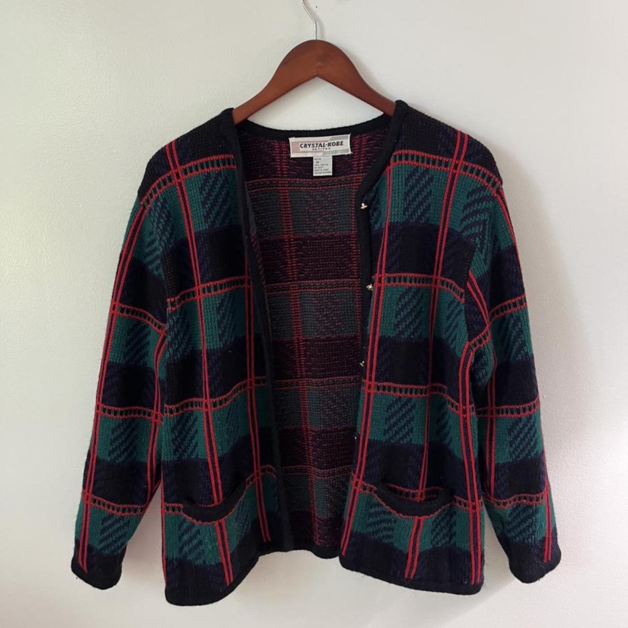 Men's Red and Green Jumper | Depop