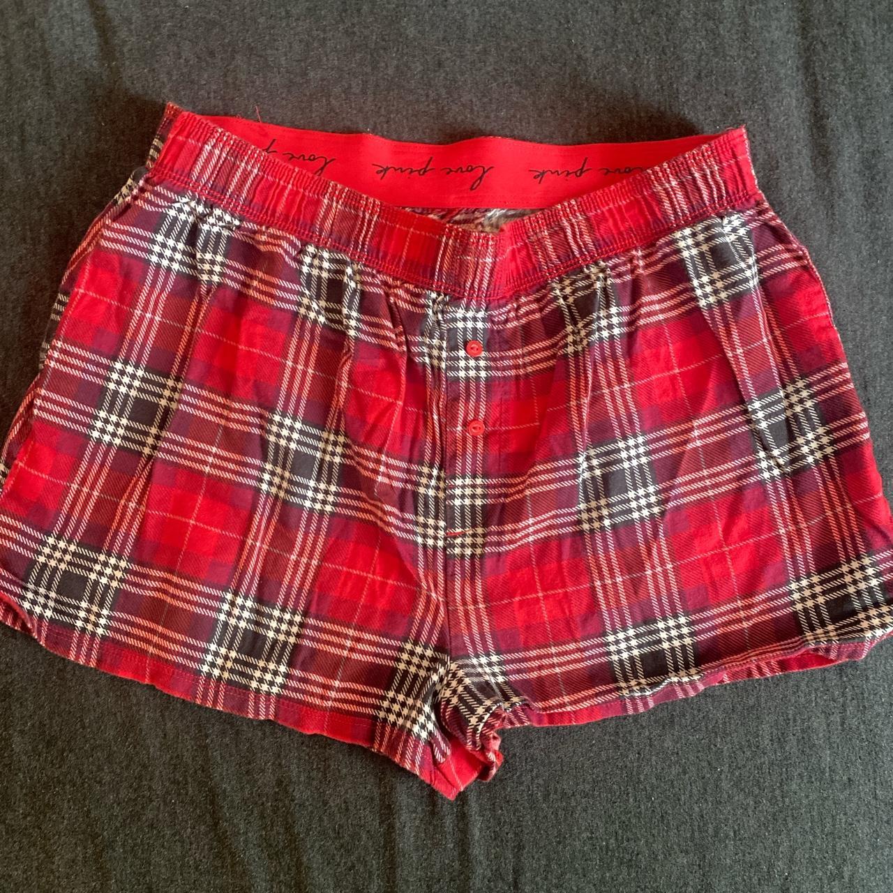 Victoria's Secret Women's Red and Black Pajamas | Depop