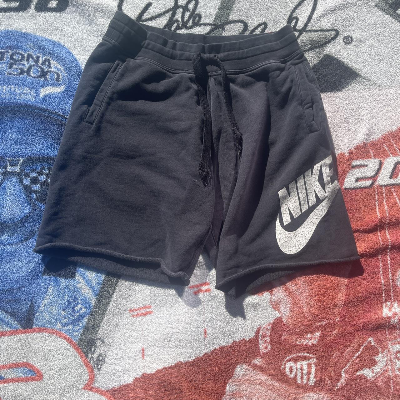 tan nike sweat shorts