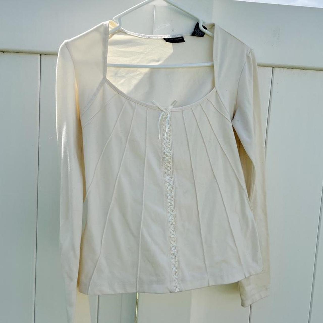 Square neck coquette corset style blouse :)) perfect... - Depop