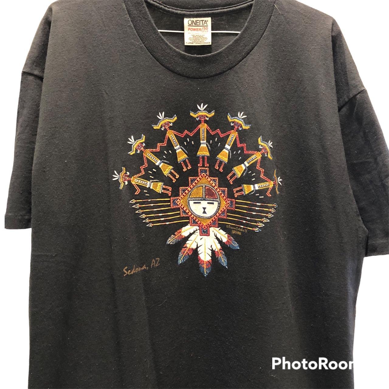 Vintage 1994 Native American dream catcher art tee.... - Depop