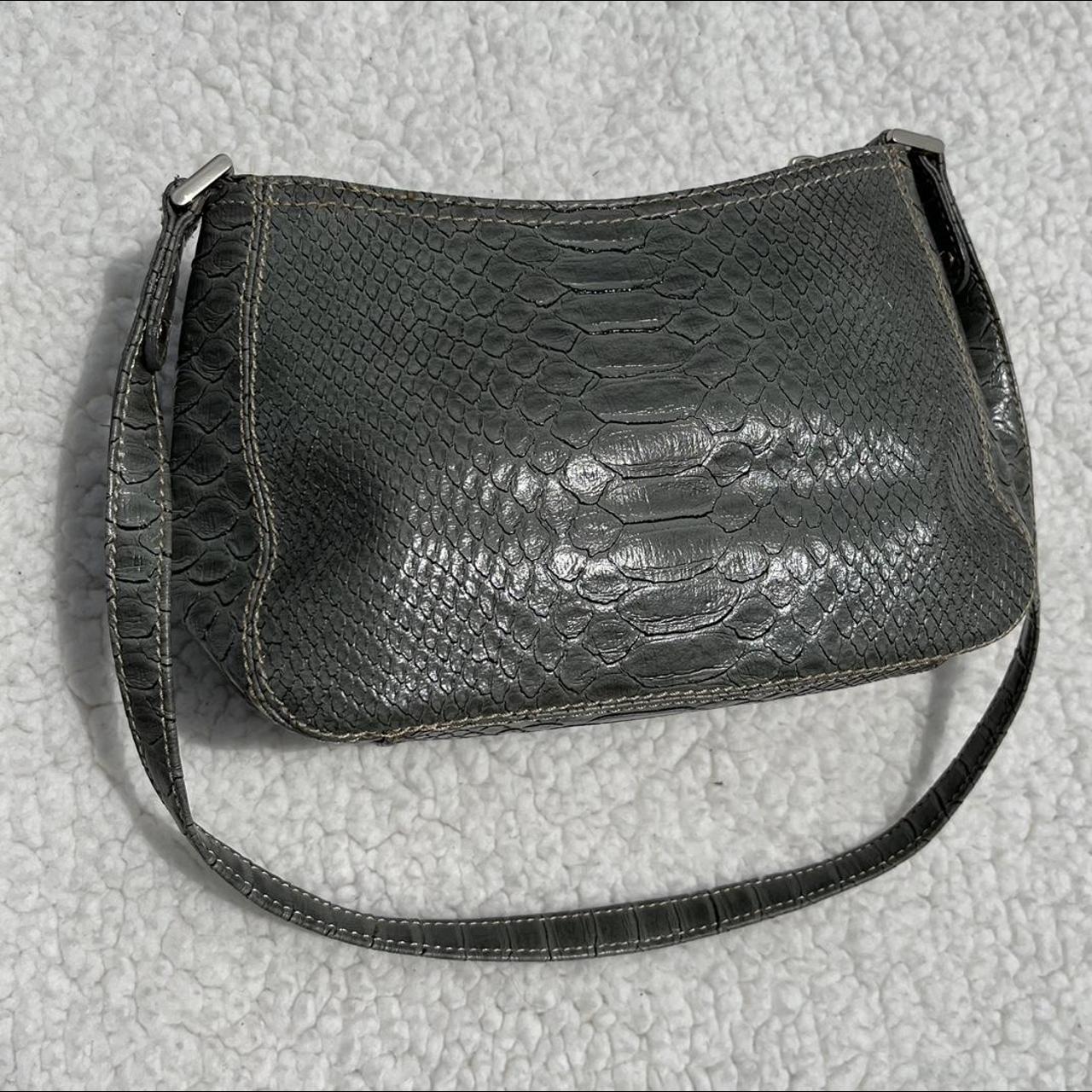 Y2K Liz Claiborne Mini Snakeskin PVC Leather Bag - Depop