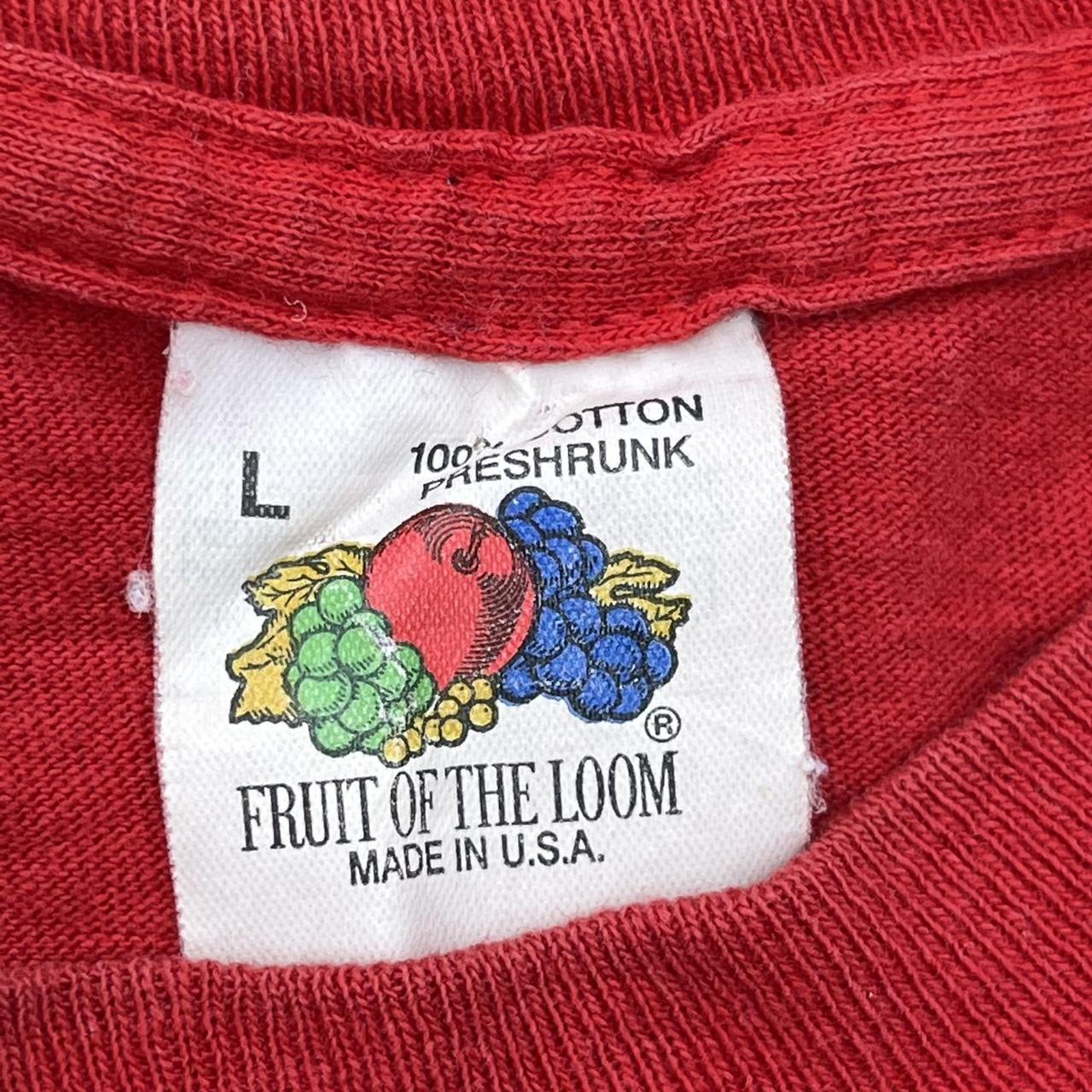 Vintage 80s Fruit of the Loom Blank Red Single...