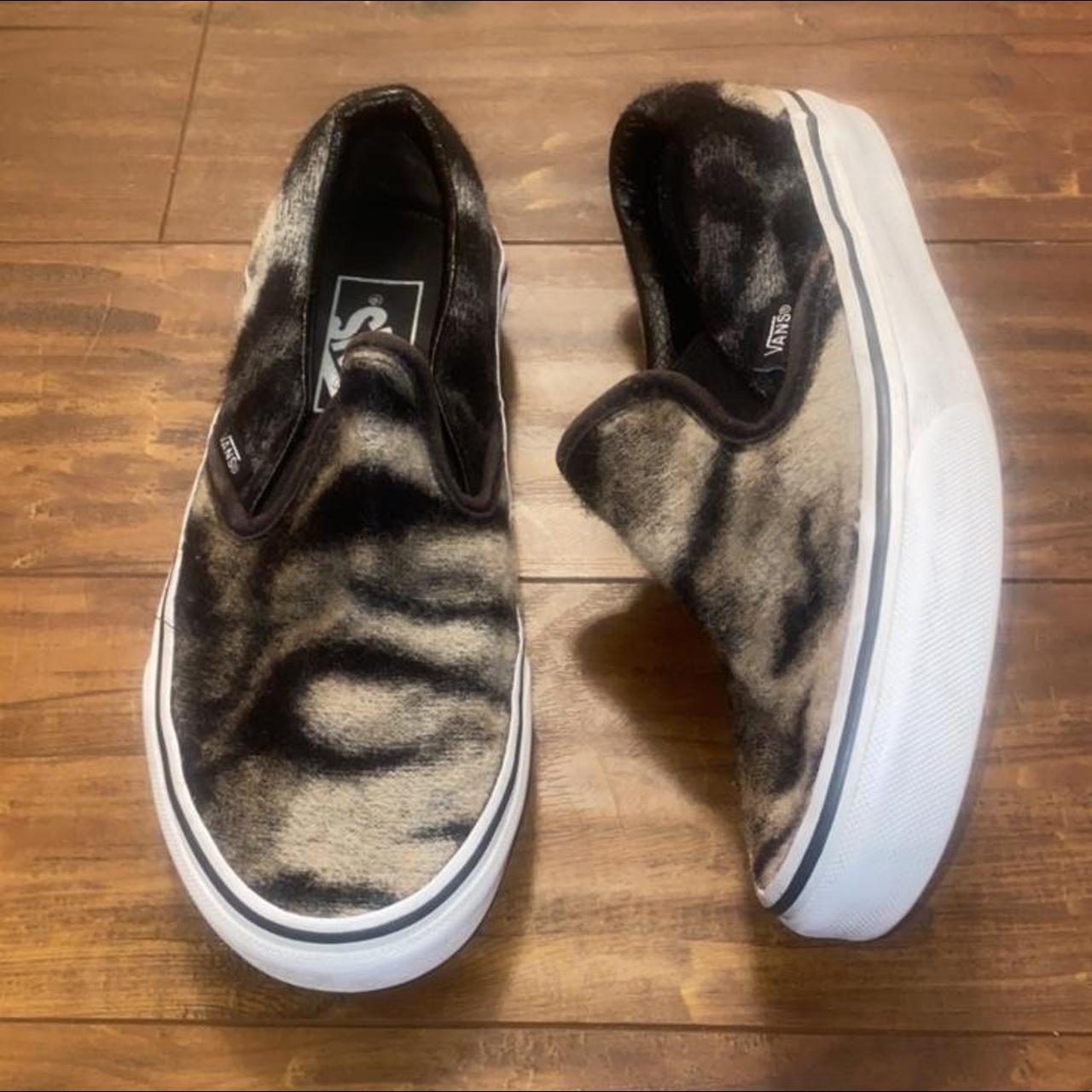 Vans Furry Slip Ons Size 4.5 Men s 6 Women s Depop