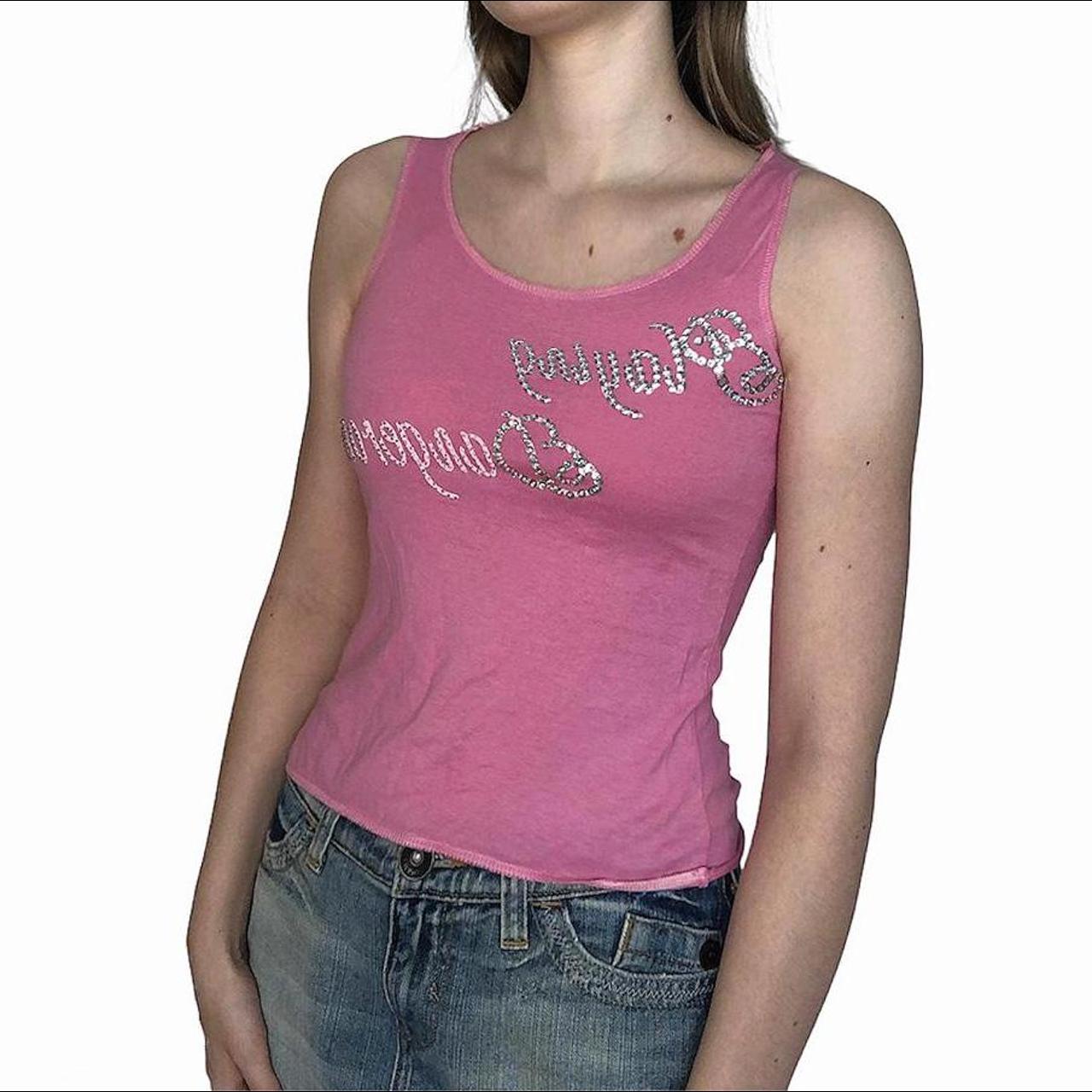 Vintage pink v-neck Detroit tigers T-shirt (2000's) - Depop