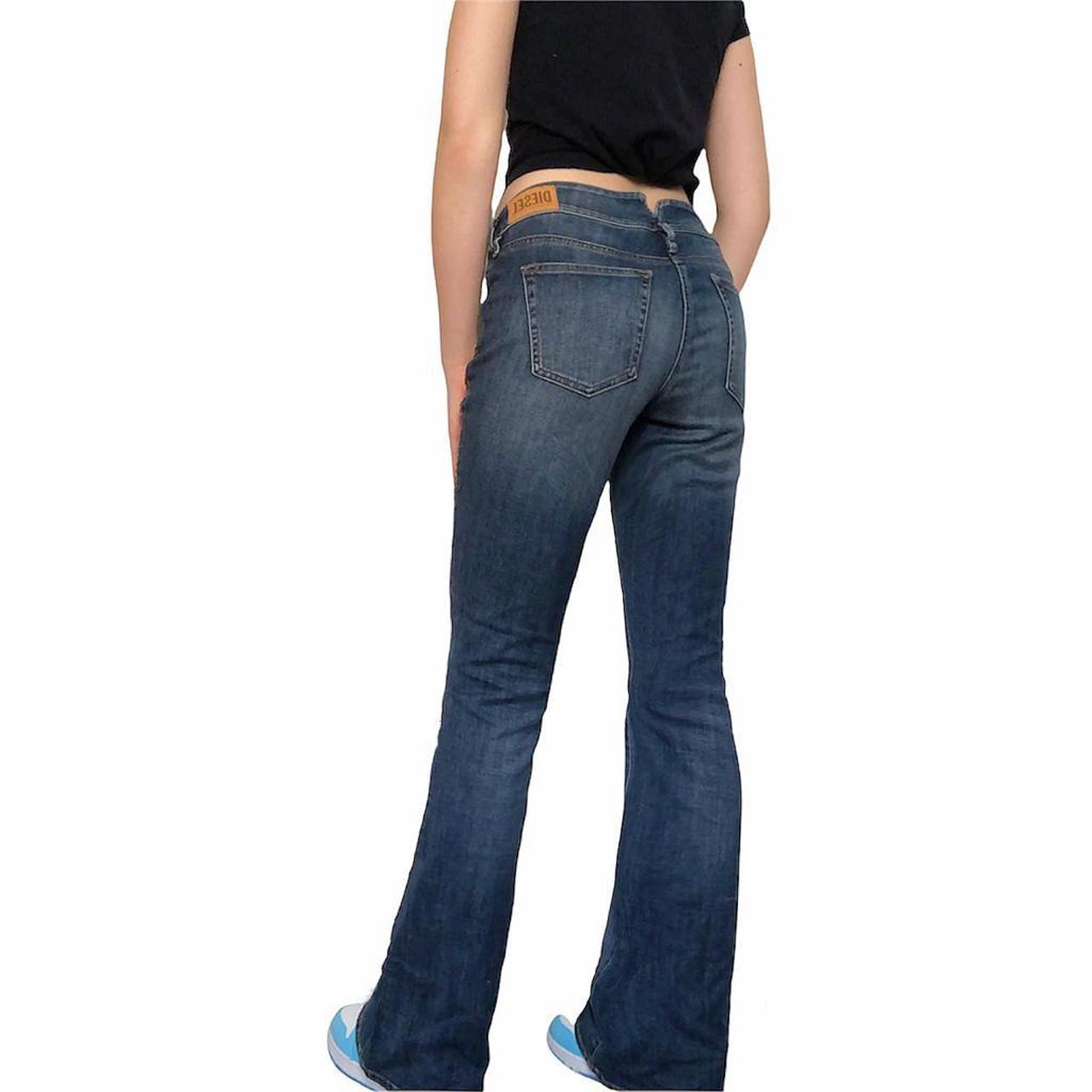 Vintage Diesel y2k low waisted flared denim jeans... - Depop