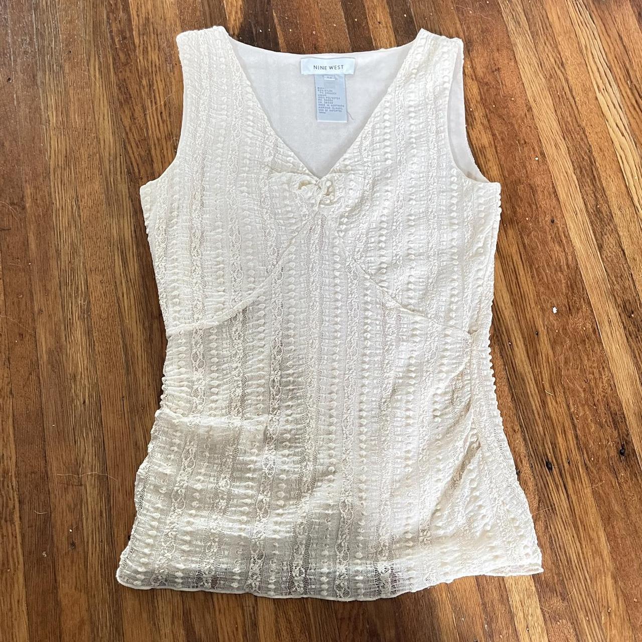Cream Tank Unique pointelle / knitted tank. Perfect... - Depop