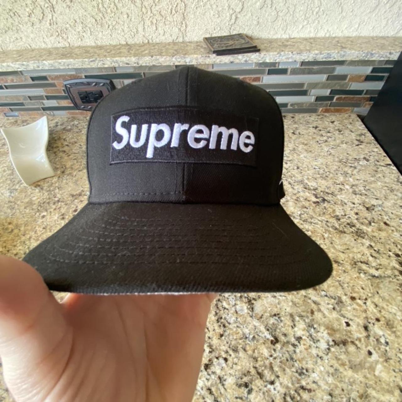 Supreme new era hat Size 7 1/4 Brim is slightly... - Depop