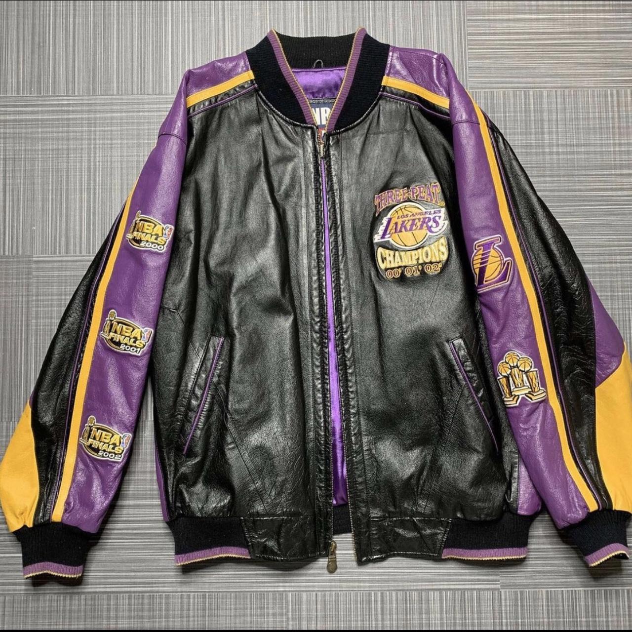 Los Angeles Lakers Three-Peat NBA Champions Leather Jacket - Film