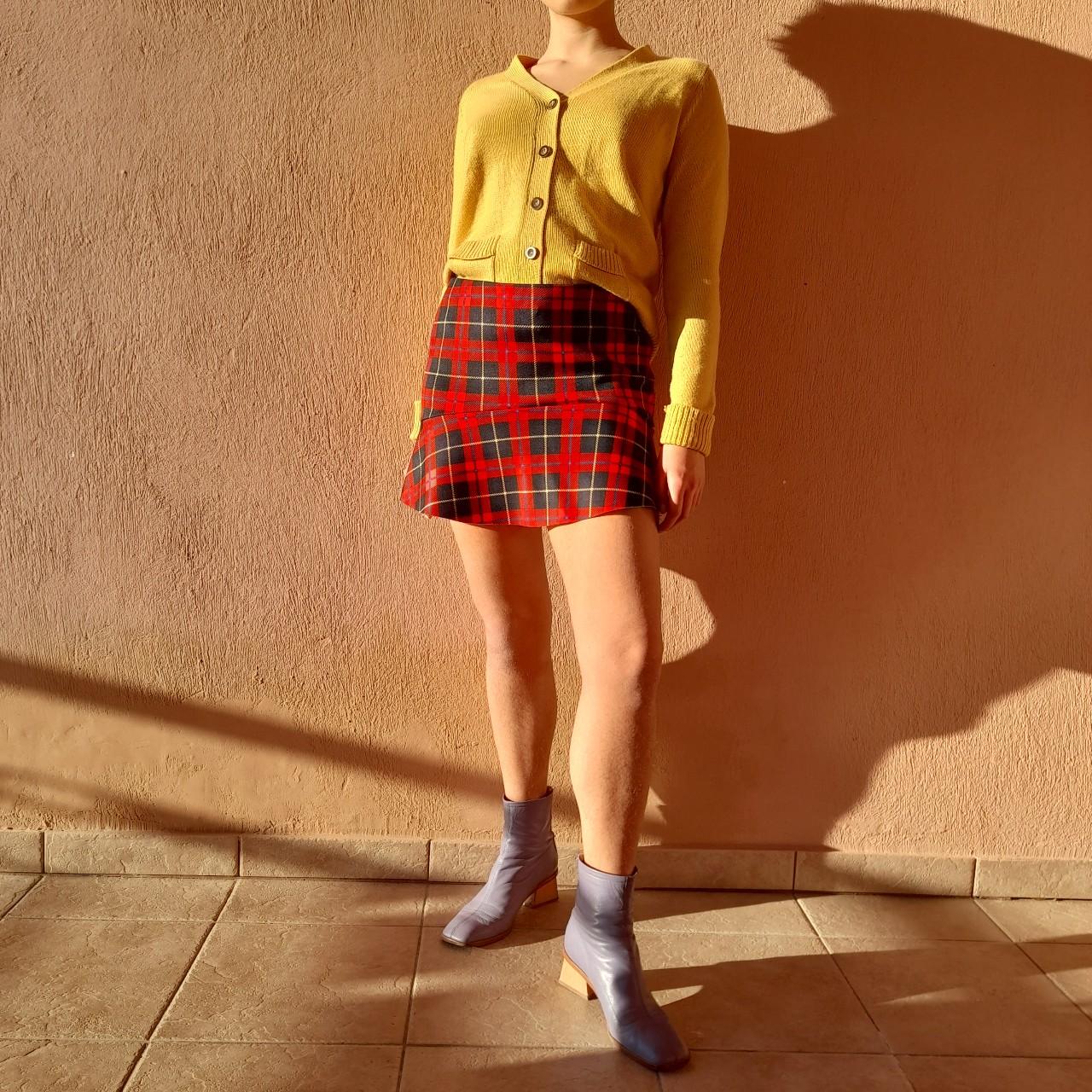 Mustard yellow knitted jacket Brown patches on the... - Depop