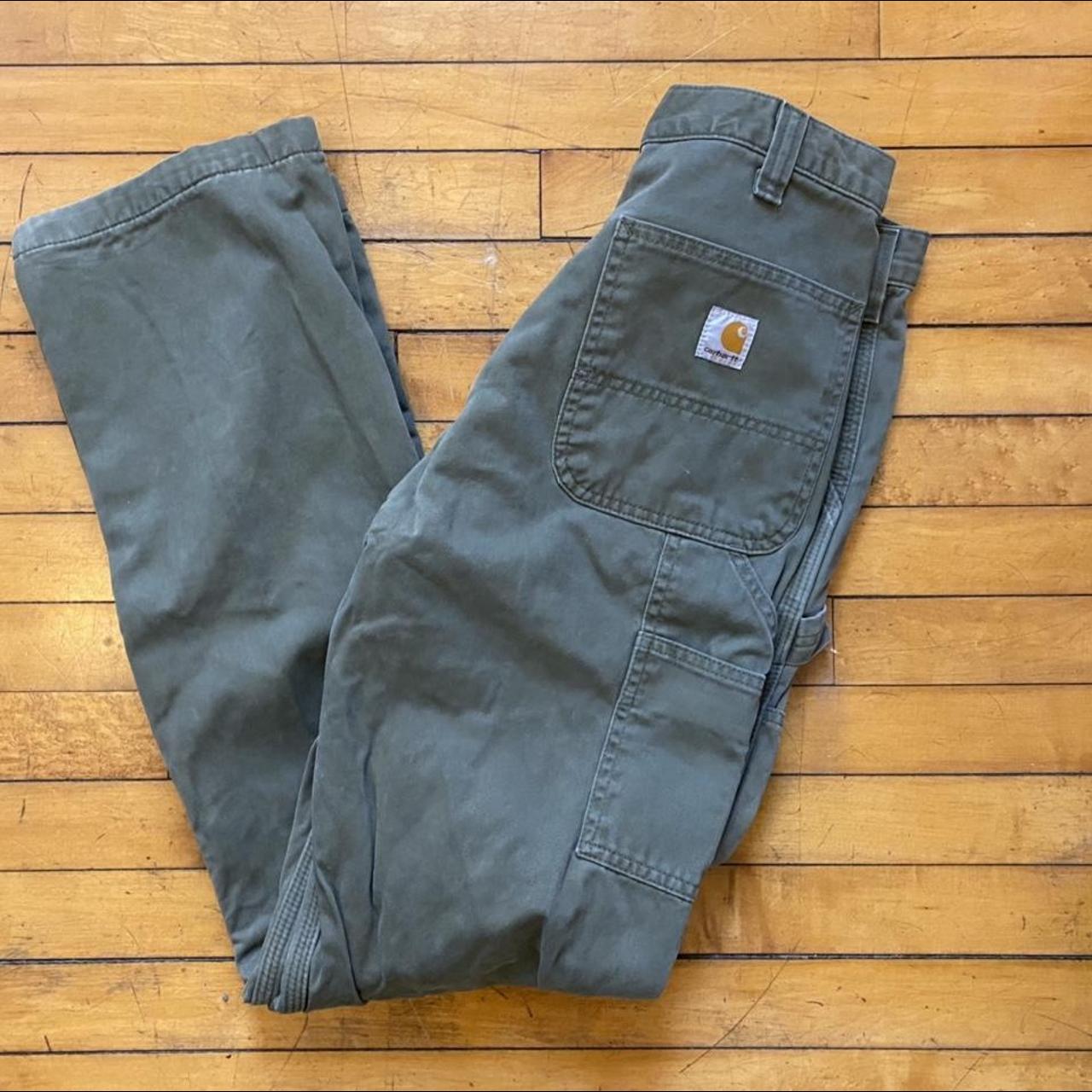 olive carhartt carpenter pants