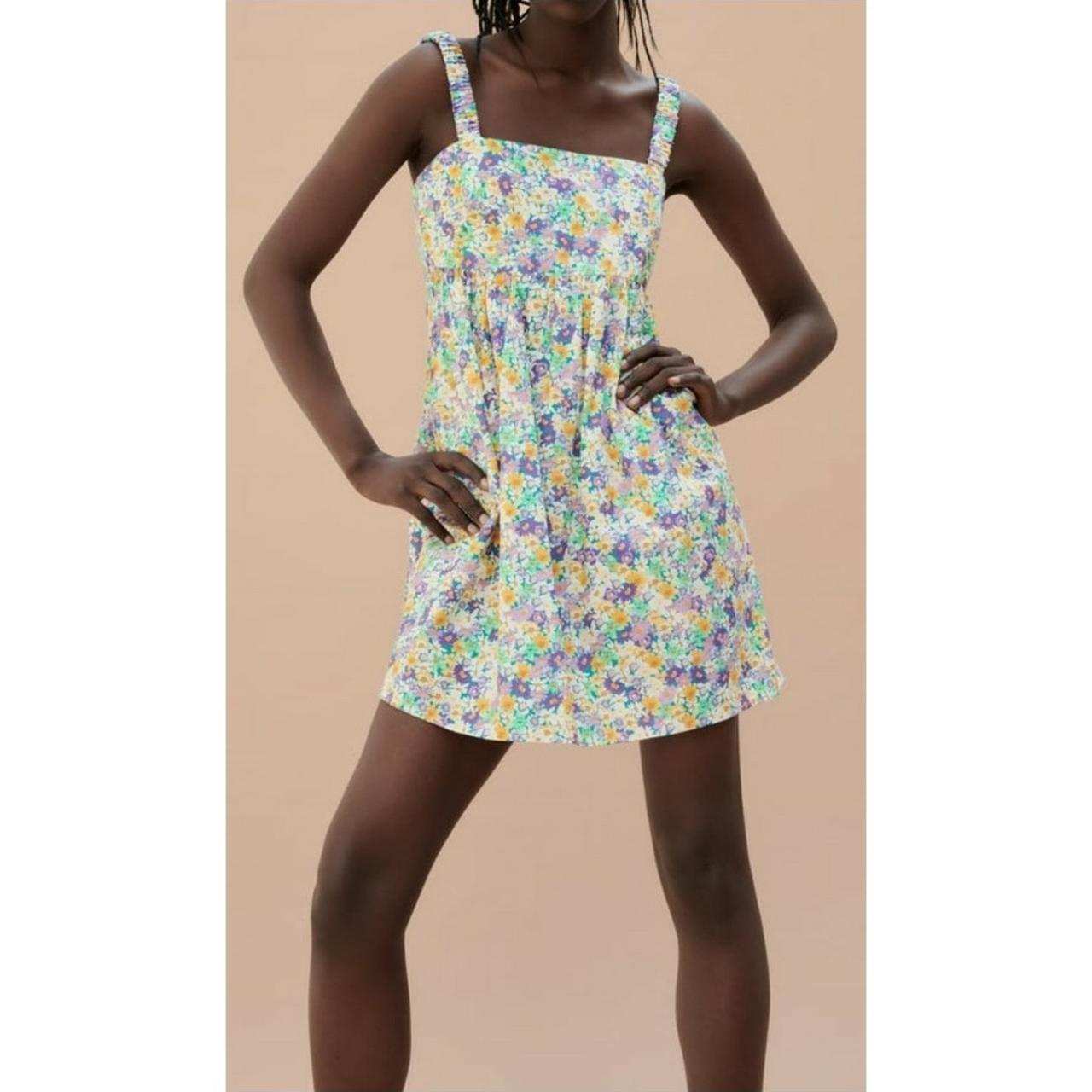 Zara floral summer dress with tie BRAND Depop